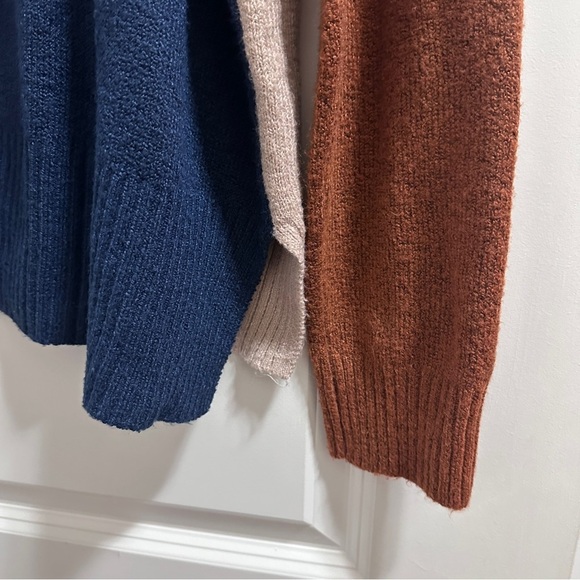 Time and Tru Color Block Crewneck Sweater Women’s Size XXXL Tan Blue Winter - Picture 13 of 16